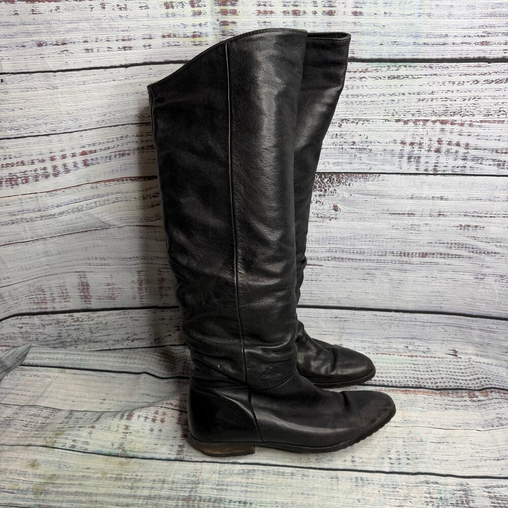 Santana Canada Black Leather Tall Riding Boots Women’s 9 Made in Canada